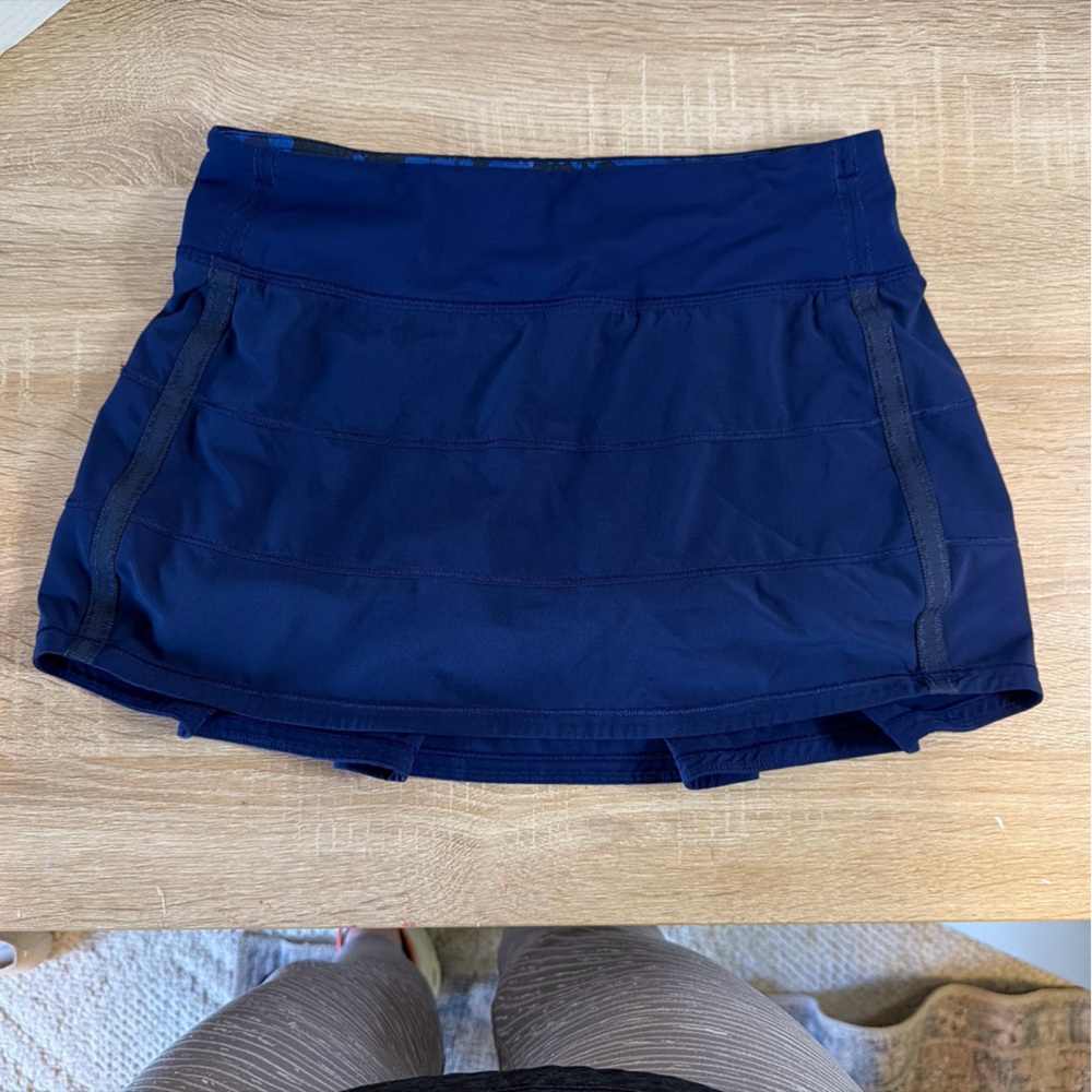 Lululemon Pace Rival Skort Womens 2/4 Blue Athletic Running Tennis 4 Way Stretch